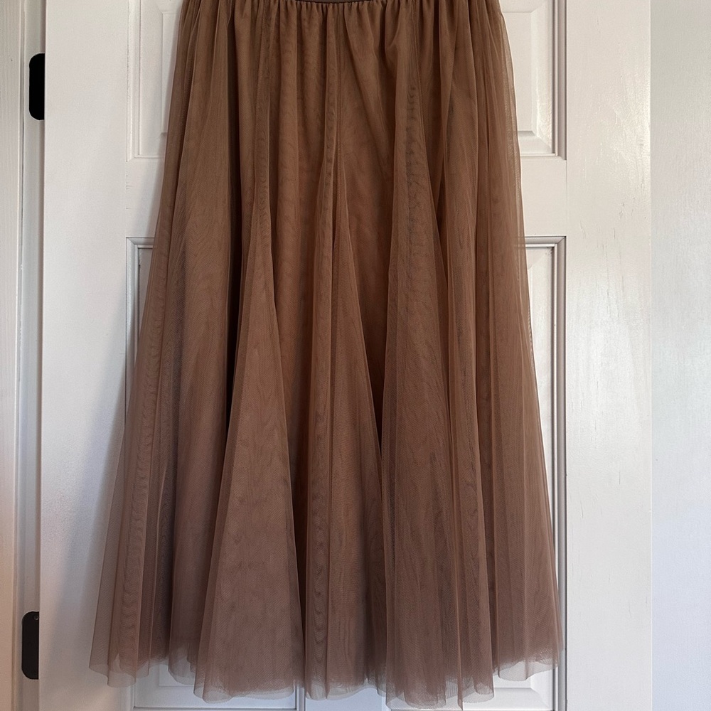 Zara Brown Midi Tulle Skirt